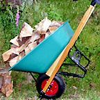 wheelbarrow of bricks